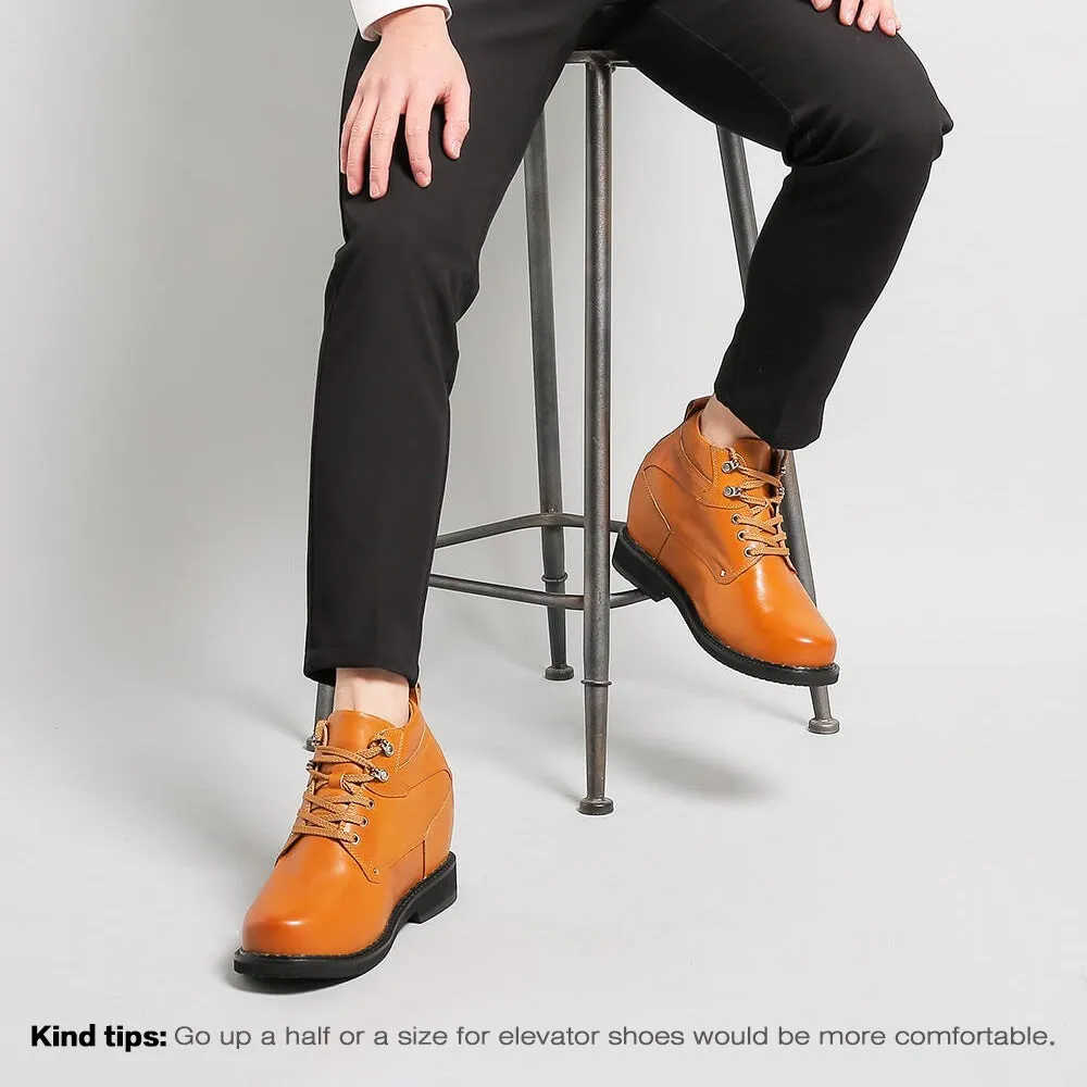 14 CM / 5.51 Inches Taller - CMR CHAMARIPA 5.51 Inches Elevator Shoes Hidden Heel Working Boots