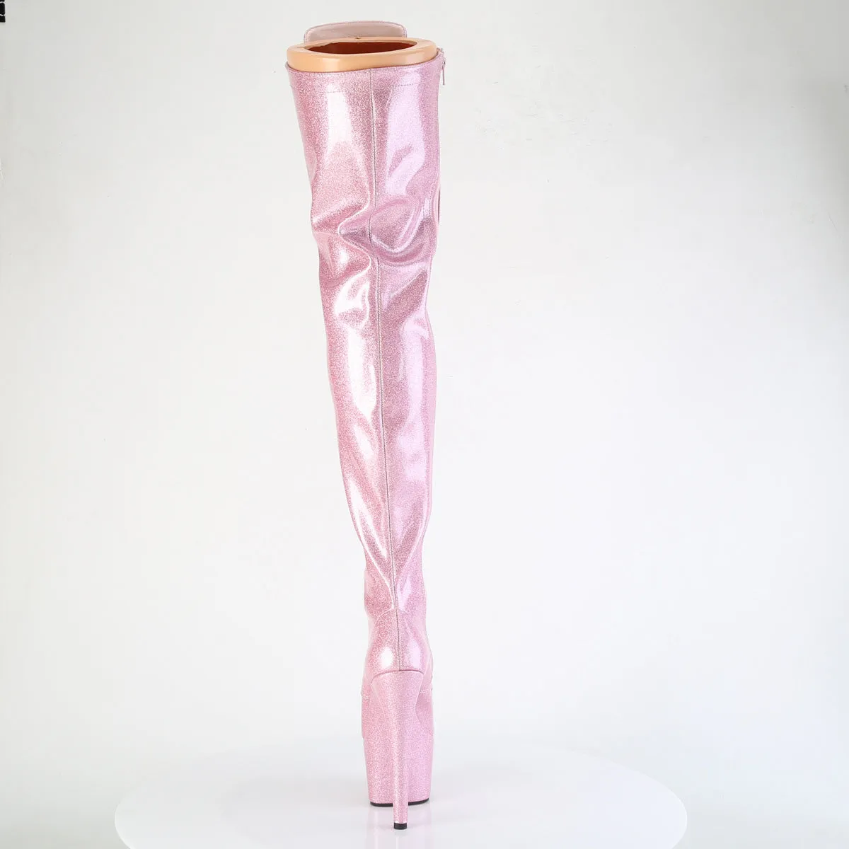 ADORE-3020GP Pleaser Pole Dancing Pink Glitter Thigh High Boots