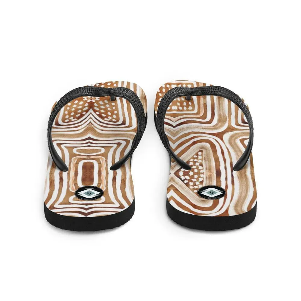 African Mud Lines Flip Flops
