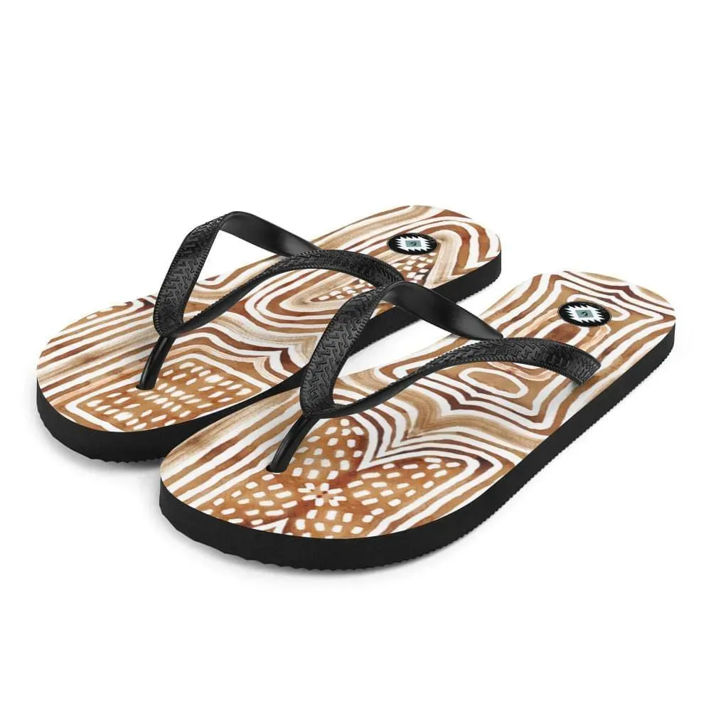 African Mud Lines Flip Flops
