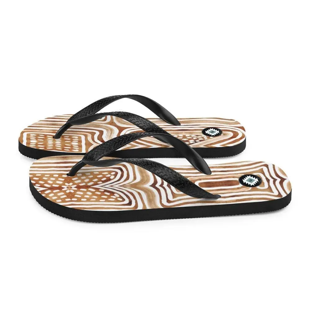 African Mud Lines Flip Flops