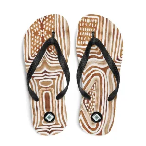 African Mud Lines Flip Flops