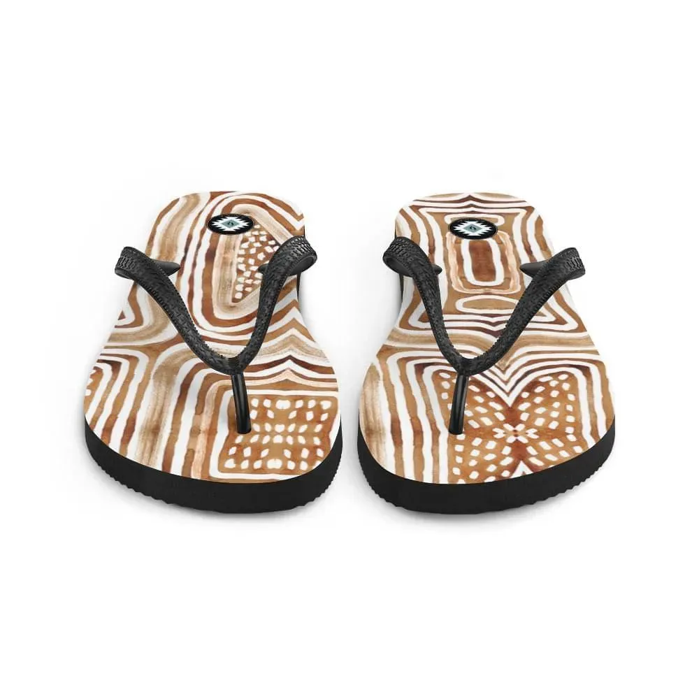 African Mud Lines Flip Flops