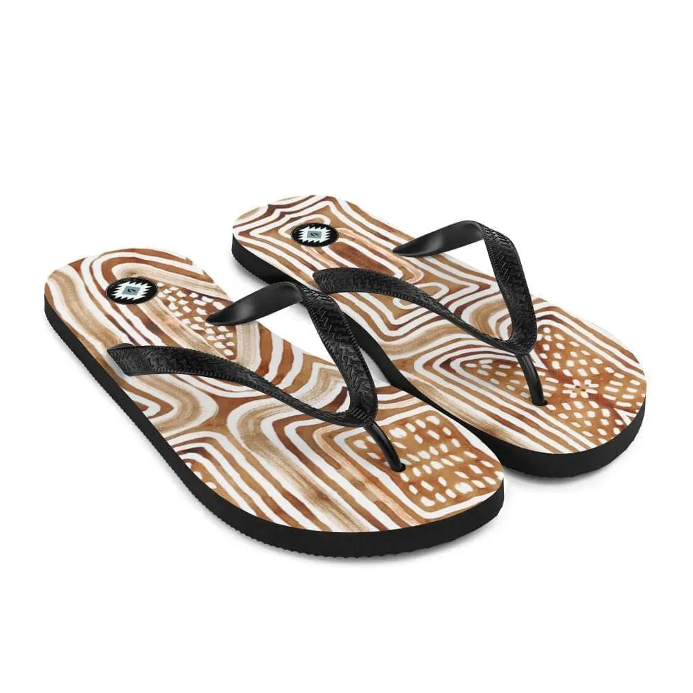 African Mud Lines Flip Flops