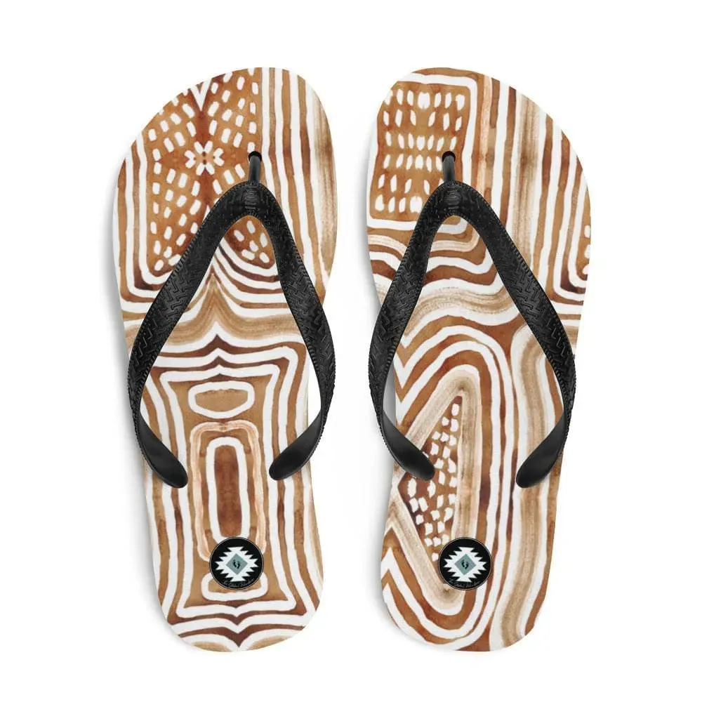 African Mud Lines Flip Flops