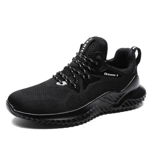 Andningsaktiva sneakers i mesh för män