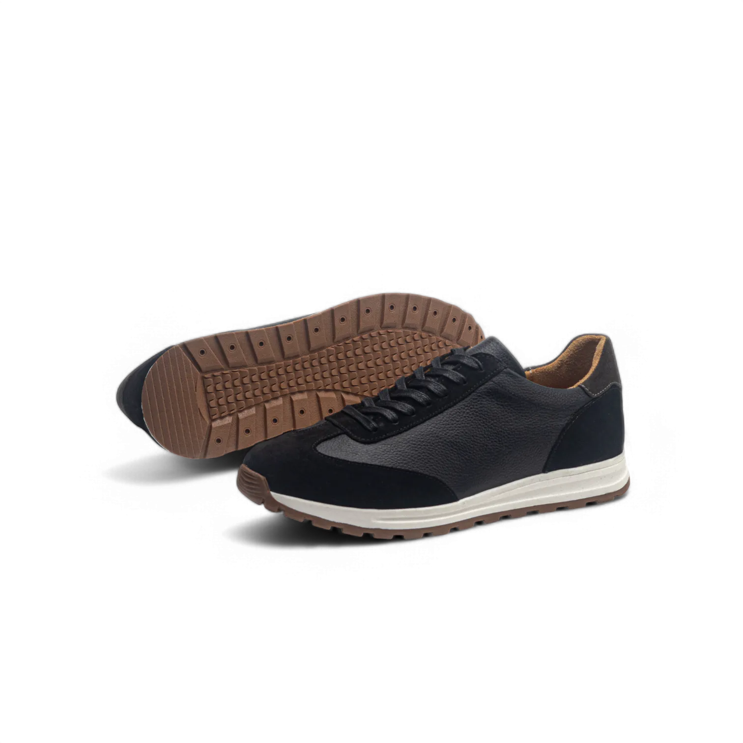 ANELLA TRAINER - Cuir et Daim Velours Noir