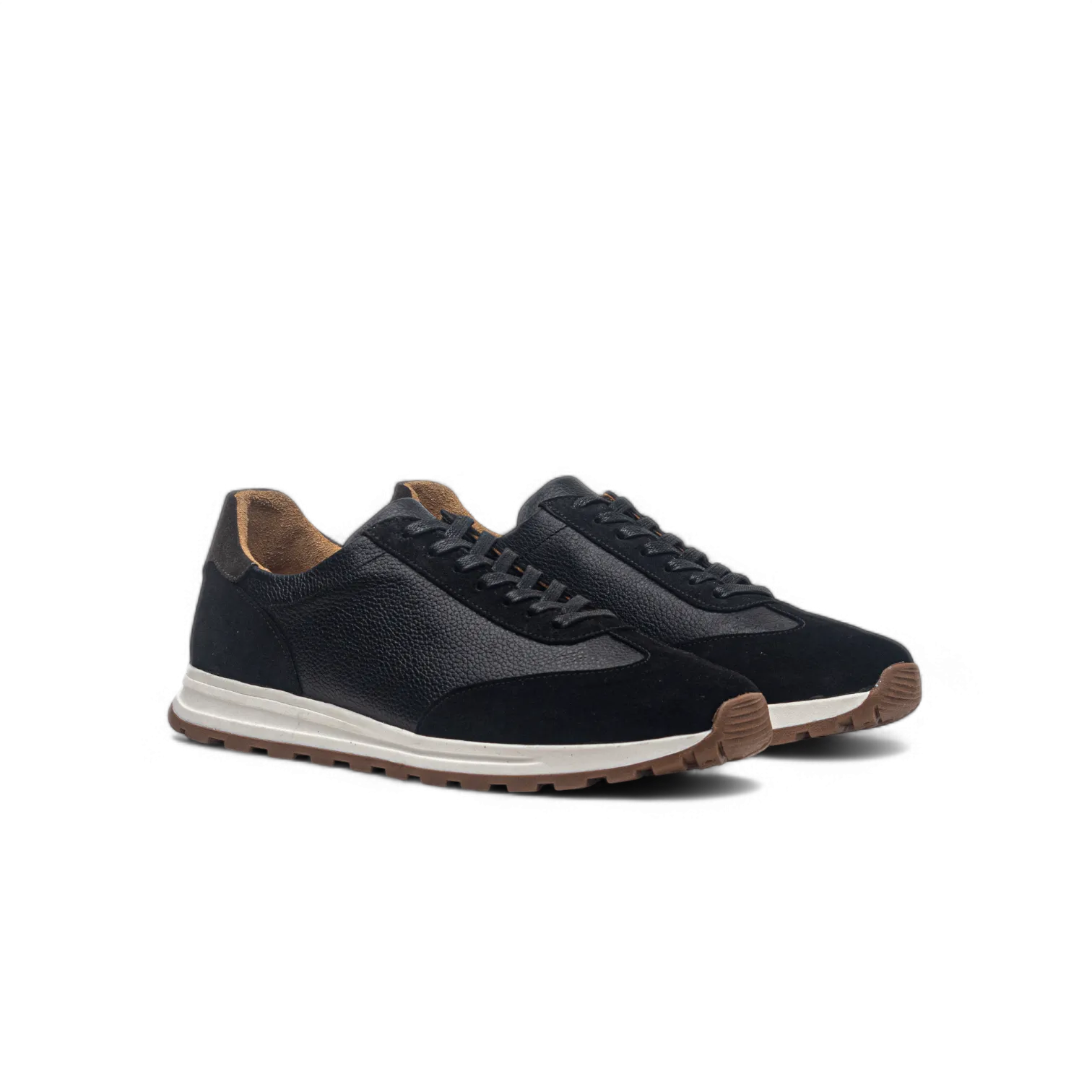 ANELLA TRAINER - Cuir et Daim Velours Noir