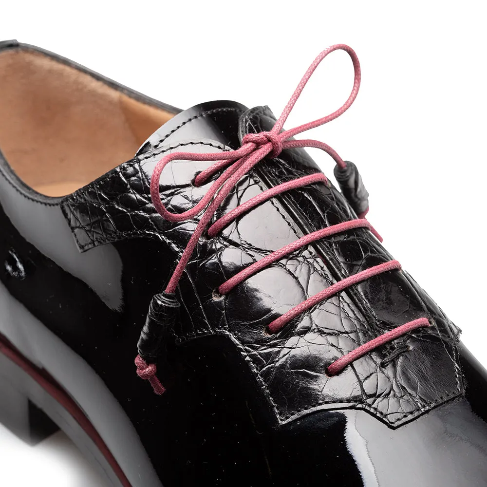 Asymmetrical Hi-Shine/Crocodile Oxford
