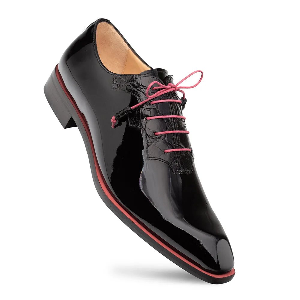 Asymmetrical Hi-Shine/Crocodile Oxford