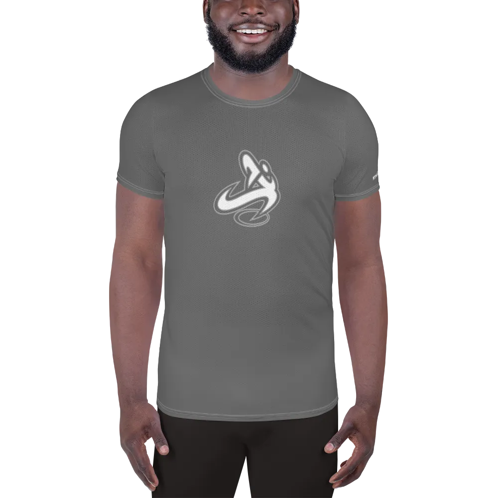 Athletic Apparatus Grey White logo White stitch Men's Athletic T-shirt