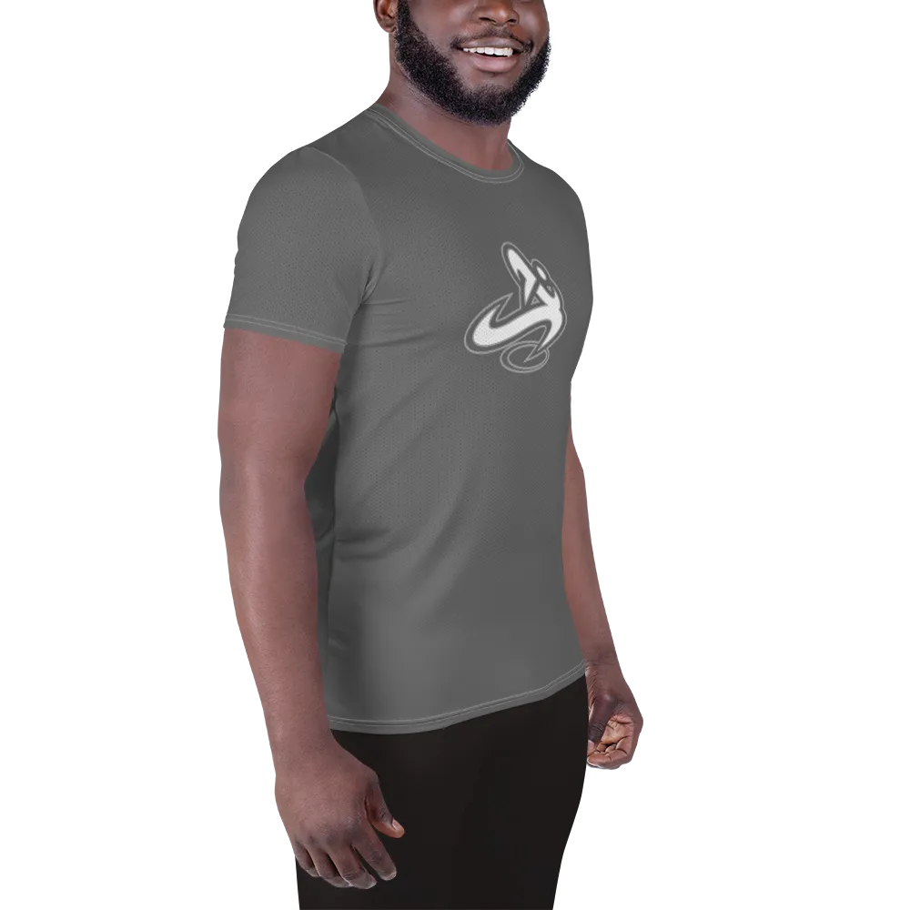 Athletic Apparatus Grey White logo White stitch Men's Athletic T-shirt