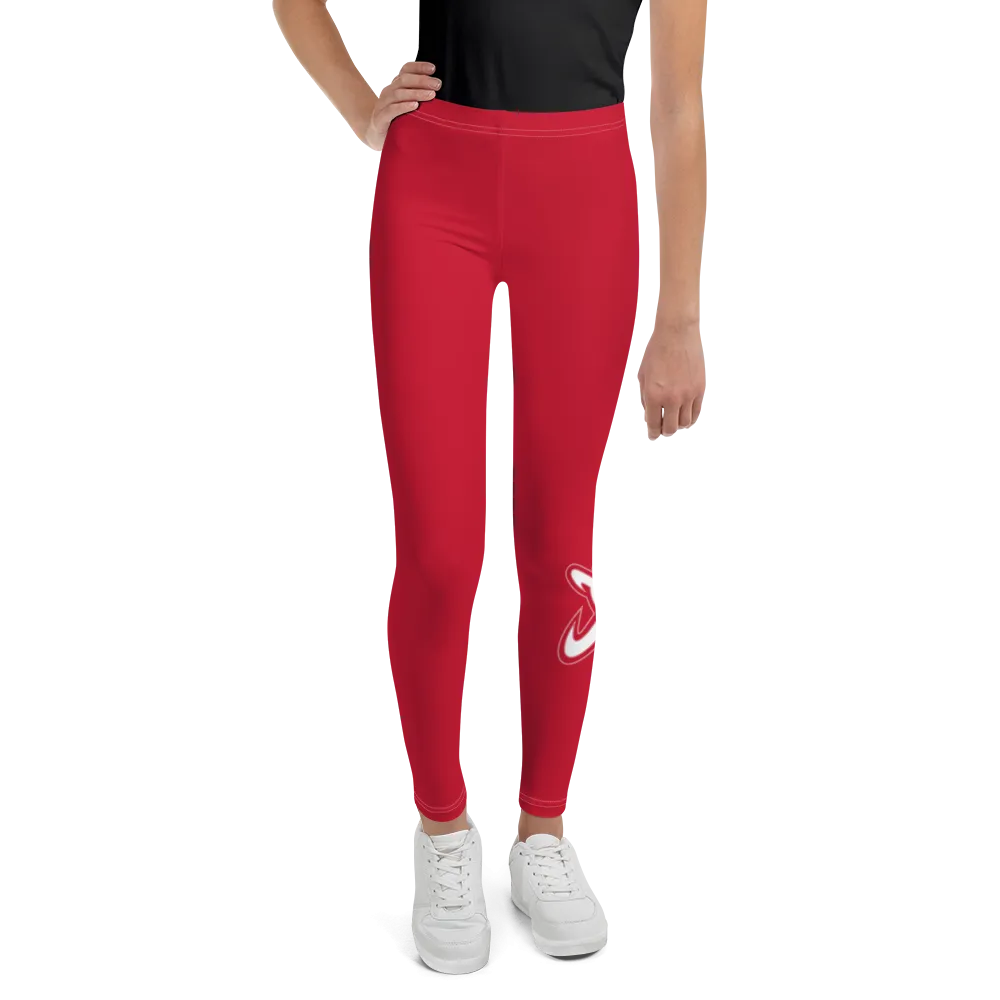 Athletic Apparatus Red White logo White stitch V3 Youth Leggings