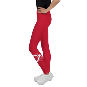 Athletic Apparatus Red White logo White stitch V3 Youth Leggings