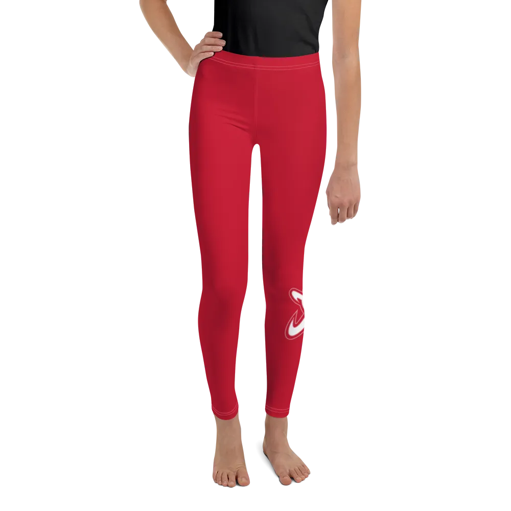 Athletic Apparatus Red White logo White stitch V3 Youth Leggings