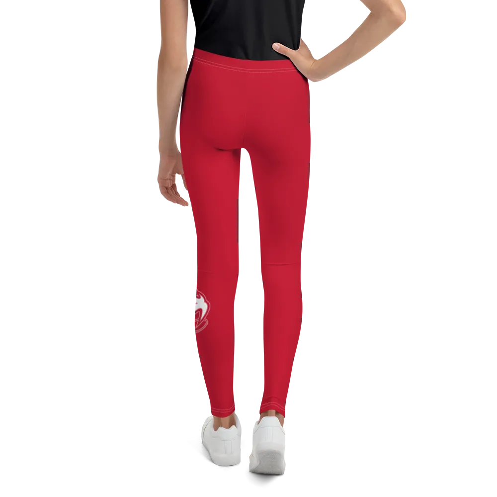 Athletic Apparatus Red White logo White stitch V3 Youth Leggings