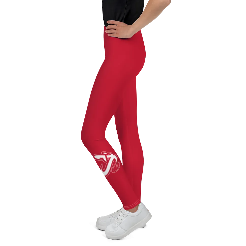 Athletic Apparatus Red White logo White stitch V3 Youth Leggings