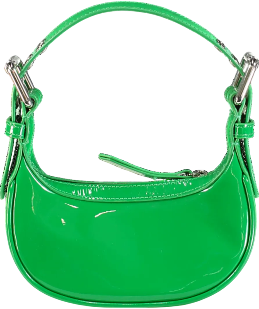 BY FAR Green Mini Soho Patent Leather Shoulder Bag