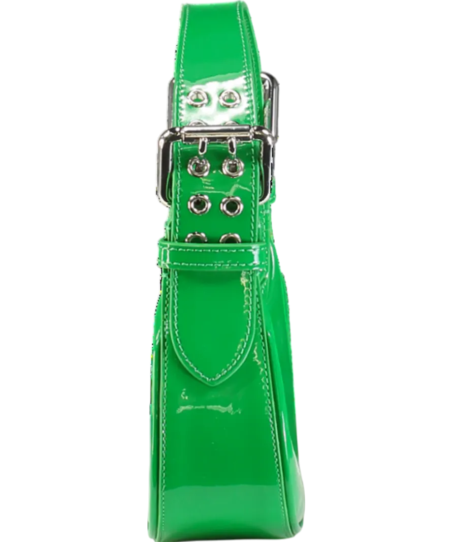 BY FAR Green Mini Soho Patent Leather Shoulder Bag