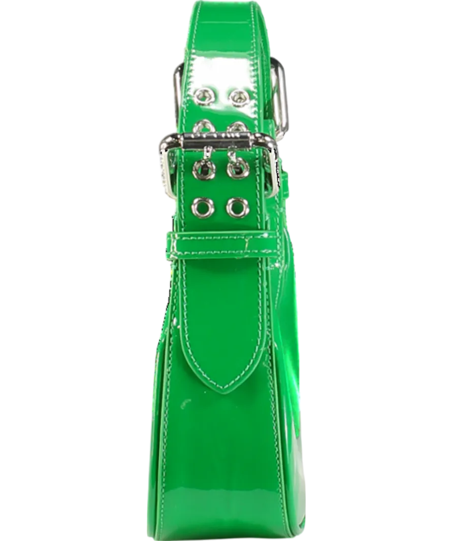 BY FAR Green Mini Soho Patent Leather Shoulder Bag