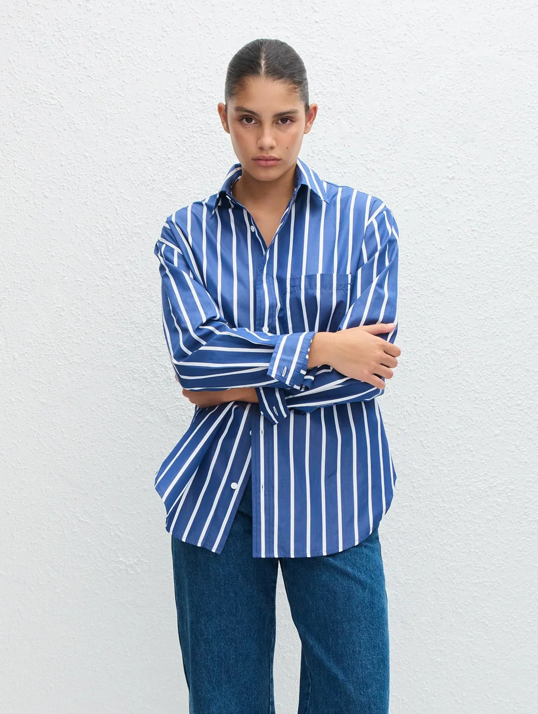 Classic Stripe Shirt in Marine Stripe