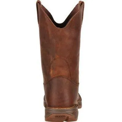 Durango Men's Rebel 11" Soft Toe Pull On Western Classic Boot- Brown - DB5444