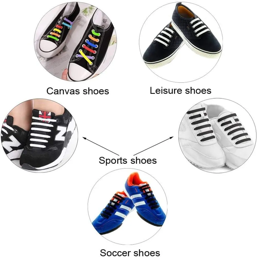 elastic lazy no-tie silicone speed laces - Orange (Adults)(x2 Combo)