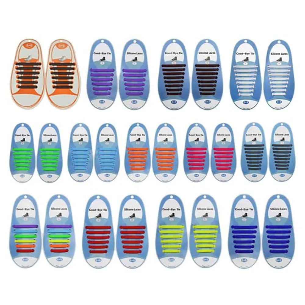 elastic lazy no-tie silicone speed laces - Orange (Adults)(x2 Combo)
