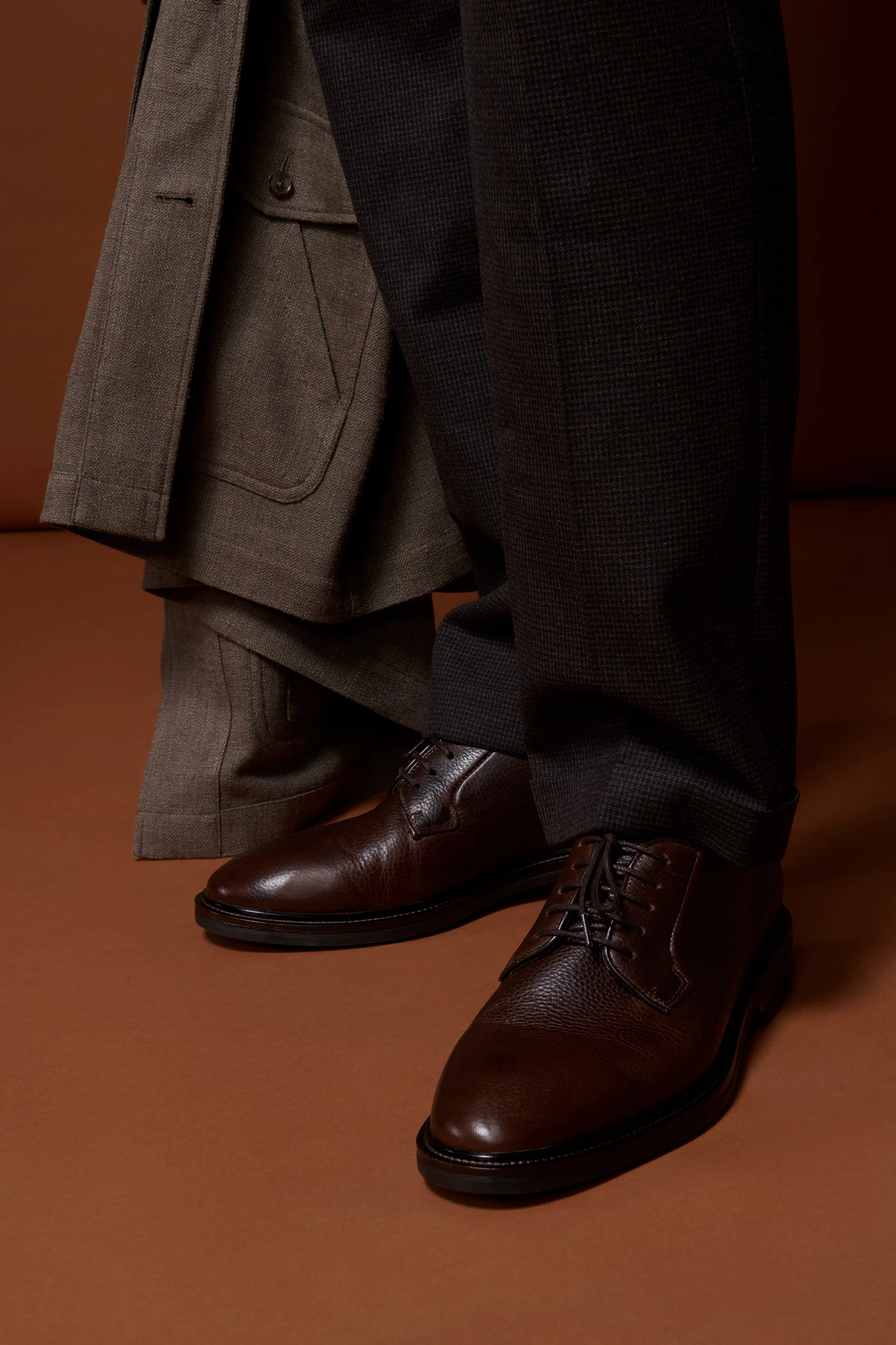 Flinders Derby Shoe - Chocolate Grain