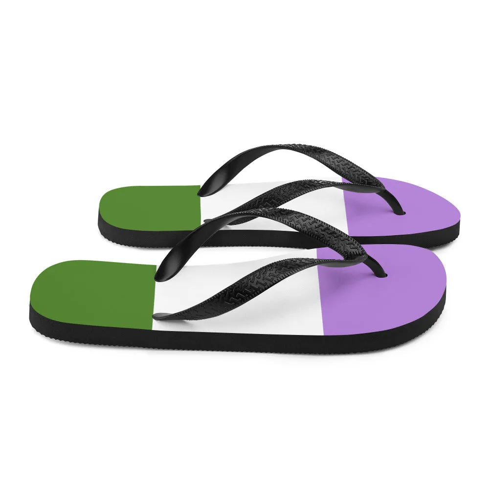 Genderqueer Pride Flip-Flops