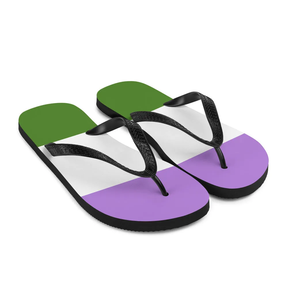 Genderqueer Pride Flip-Flops