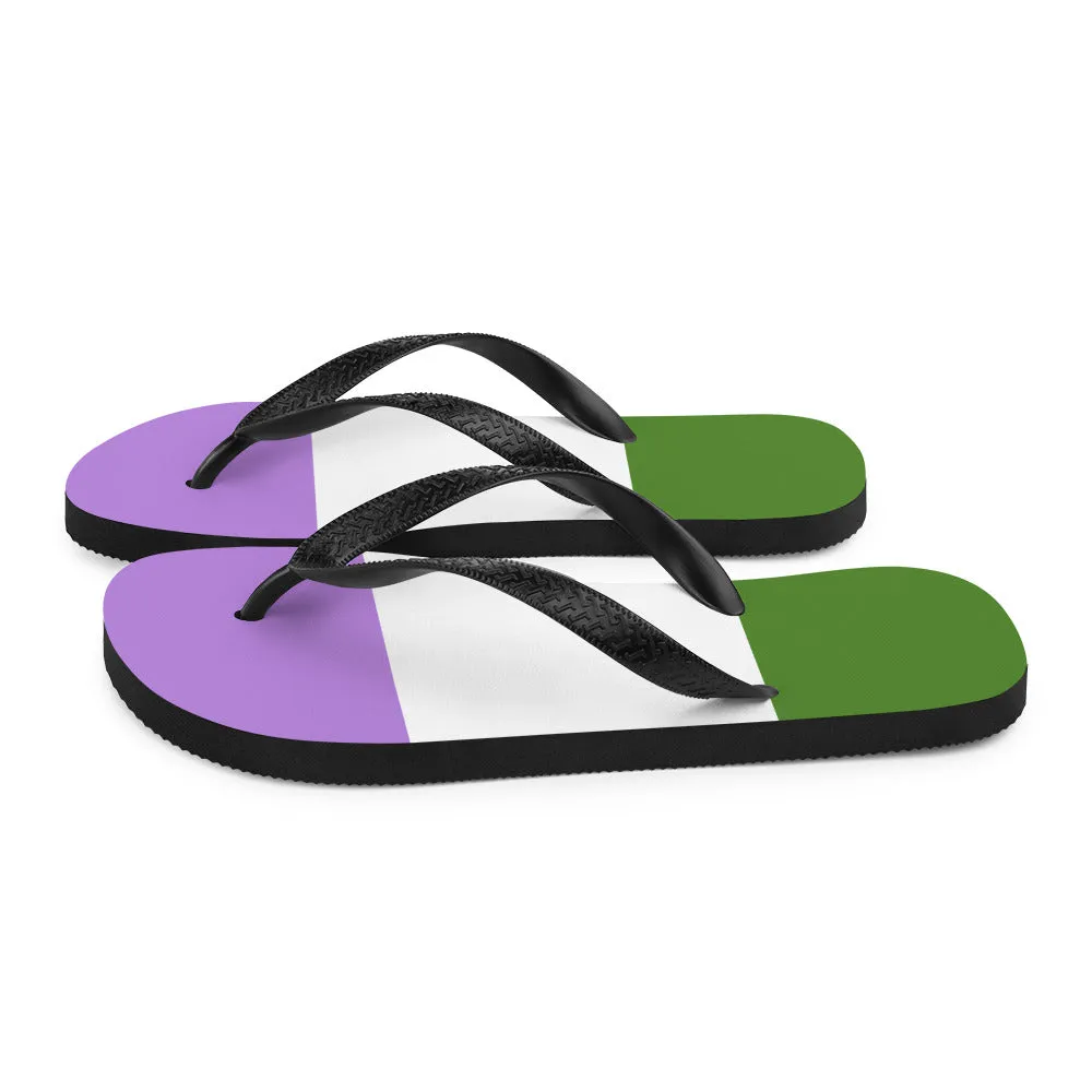 Genderqueer Pride Flip-Flops