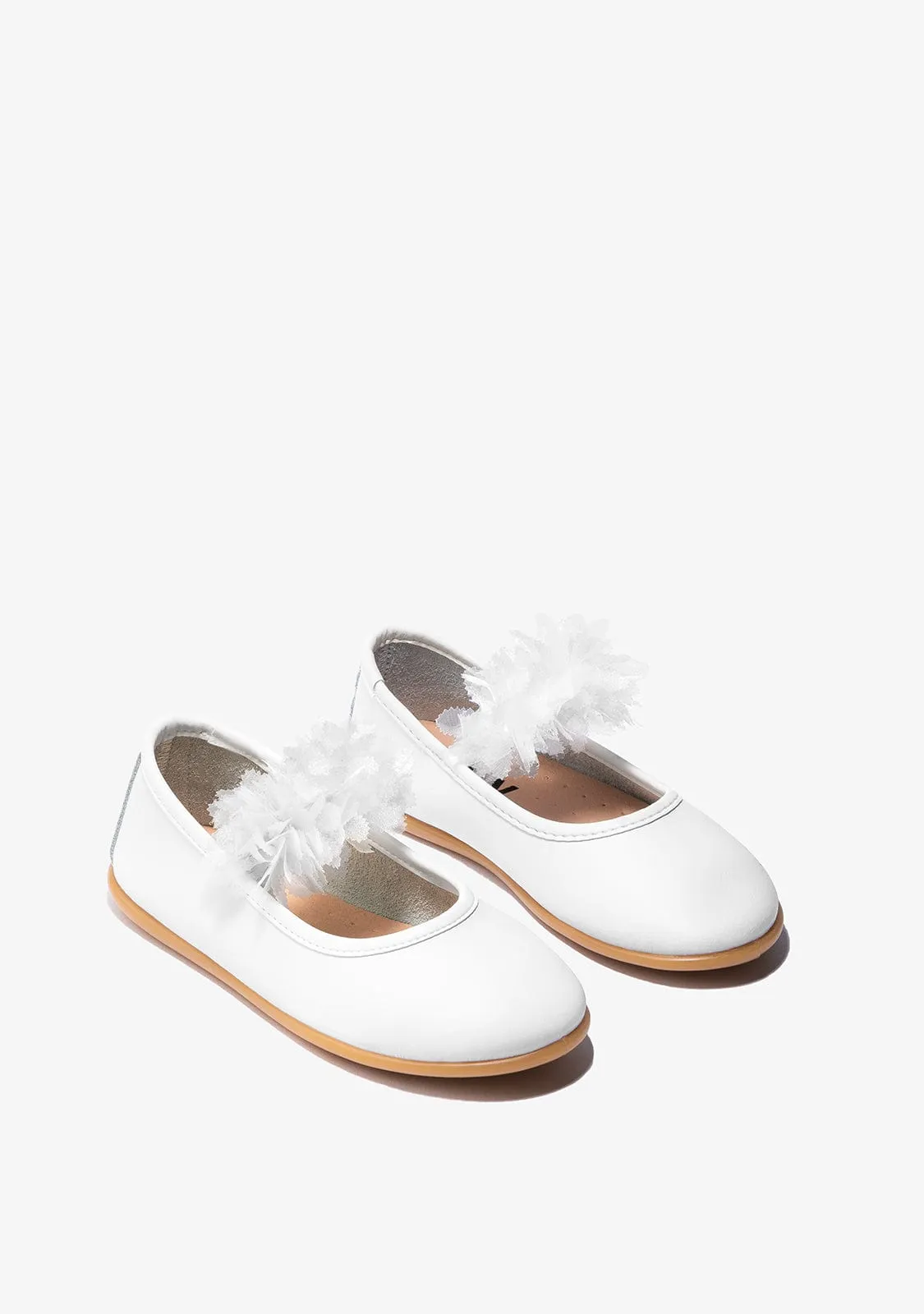 Girl's White Tulle Ballerinas Napa B&W