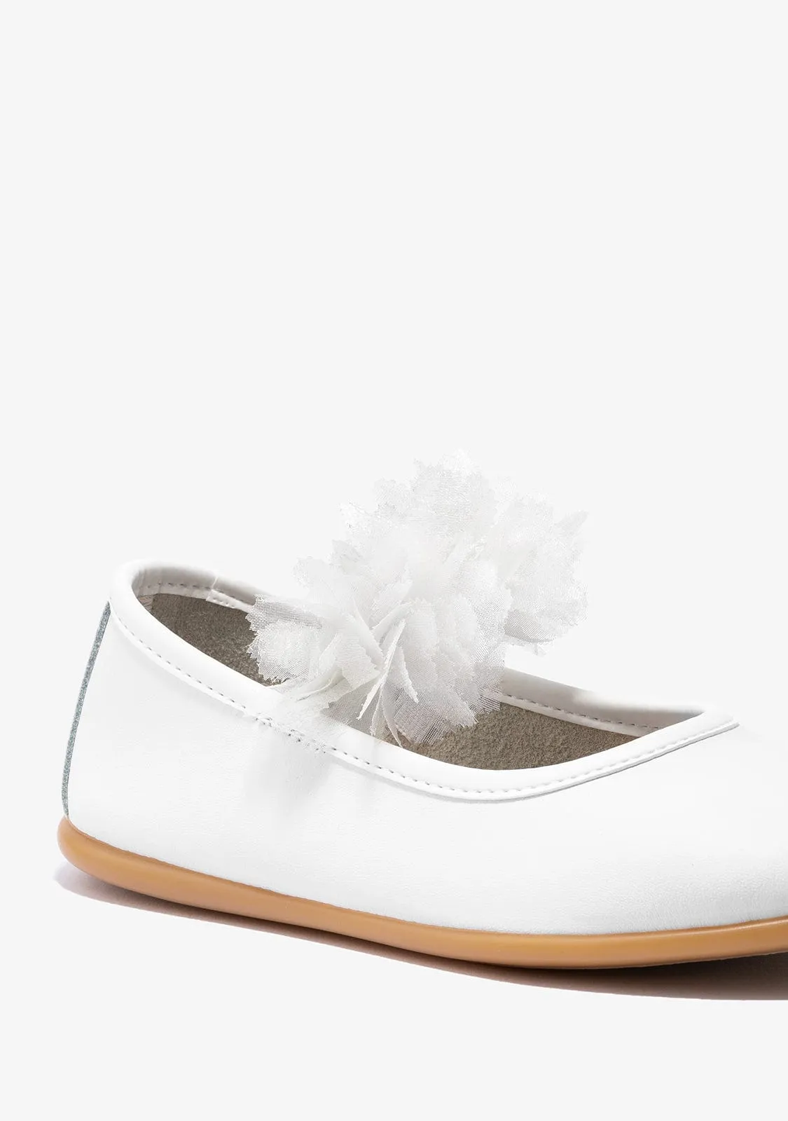 Girl's White Tulle Ballerinas Napa B&W