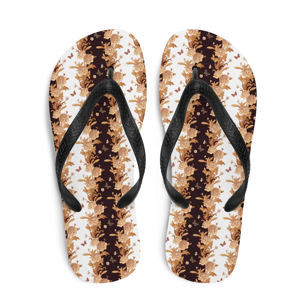 Gold Baroque Flip-Flops