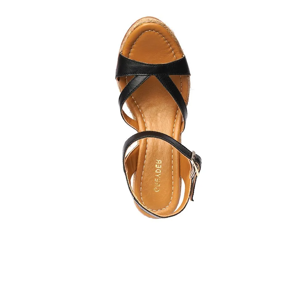 Greyder Women's High Heel Sloped Sandals In Black