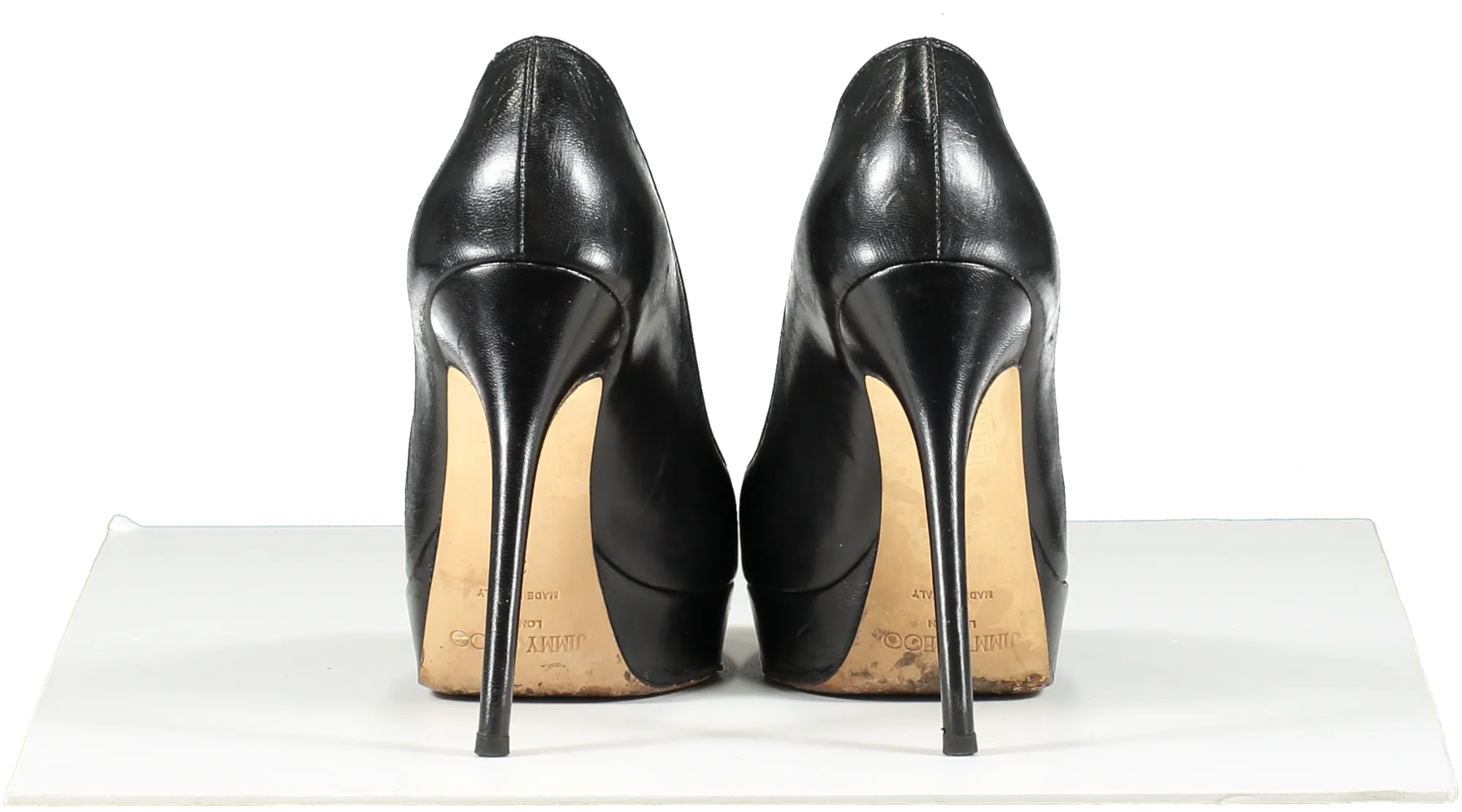 Jimmy Choo Dahlia Leather Peep-toe Pumps In Black UK 3 EU 36 