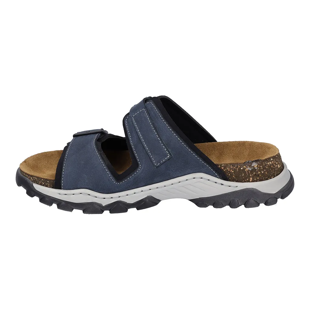 Josef Seibel Janosch 03 Mens Jeans Blue Leather Slip On Mules