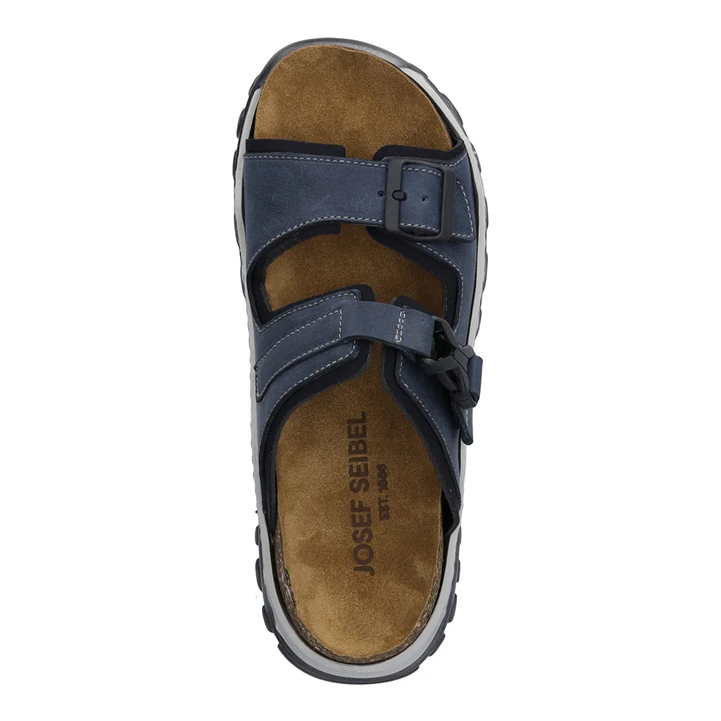 Josef Seibel Janosch 03 Mens Jeans Blue Leather Slip On Mules