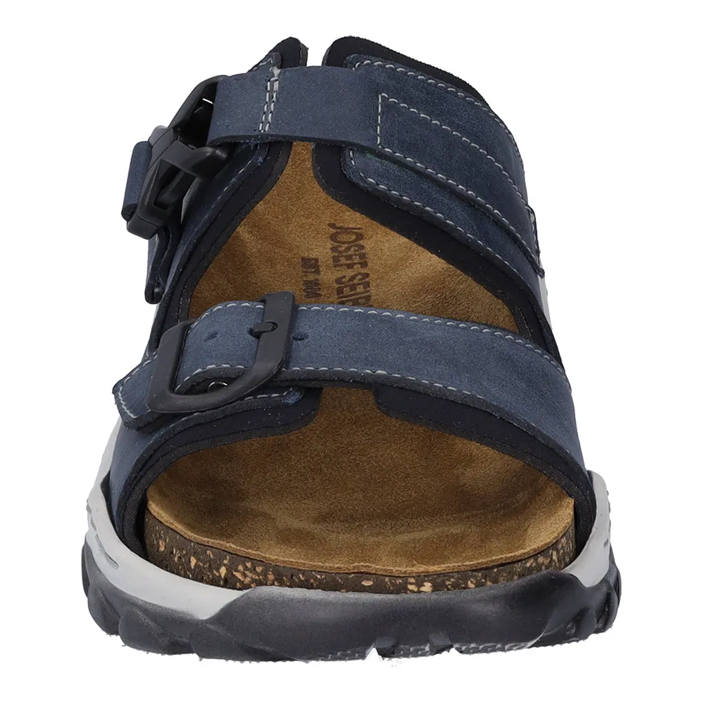 Josef Seibel Janosch 03 Mens Jeans Blue Leather Slip On Mules