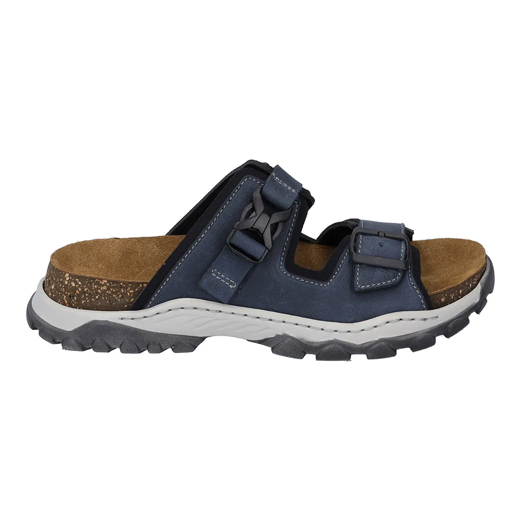 Josef Seibel Janosch 03 Mens Jeans Blue Leather Slip On Mules