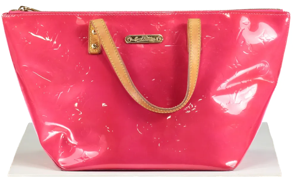 Louis Vuitton Bellvue Handbag In Red Patent Embossed monogram leather