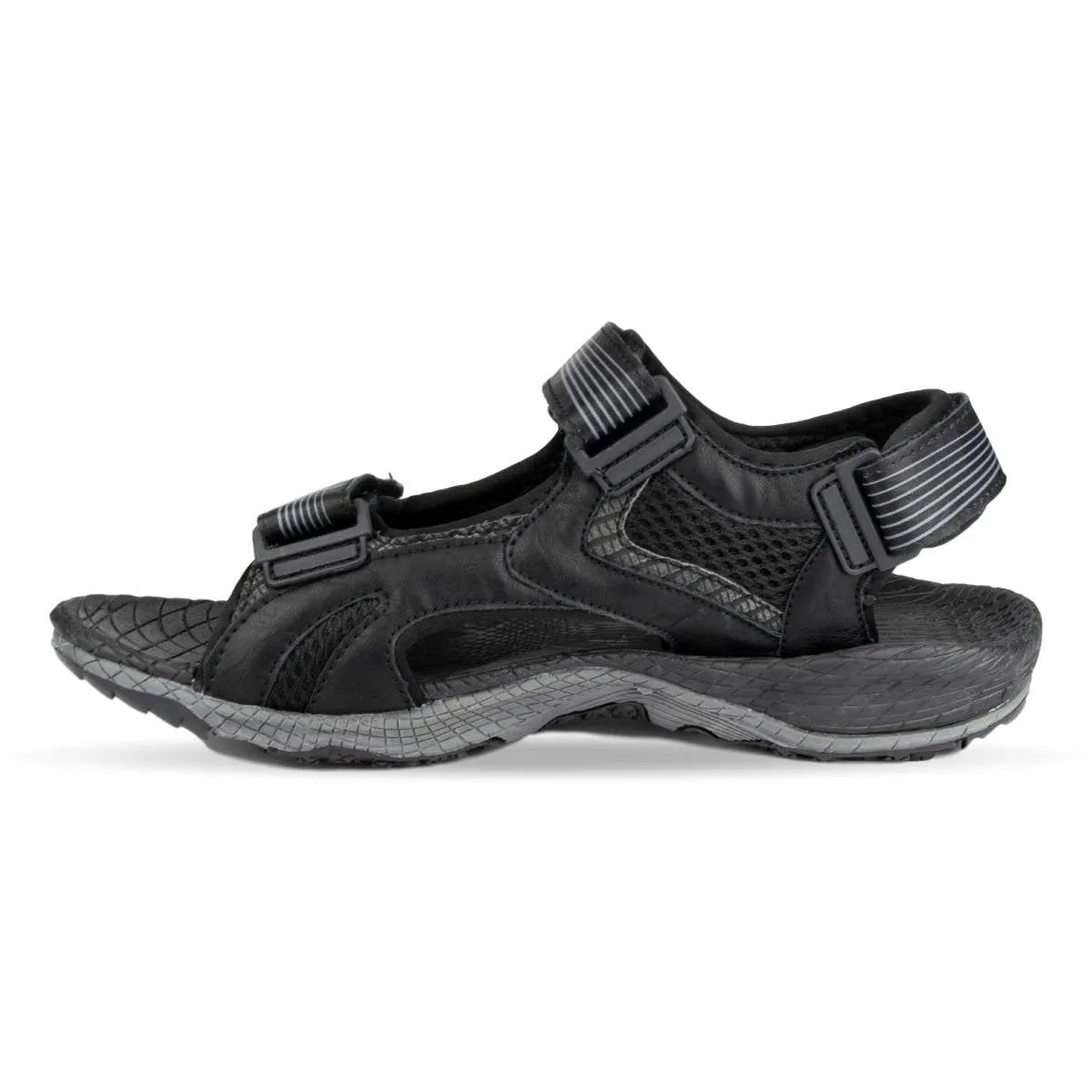 Mens Black Touch Fasten Sandal