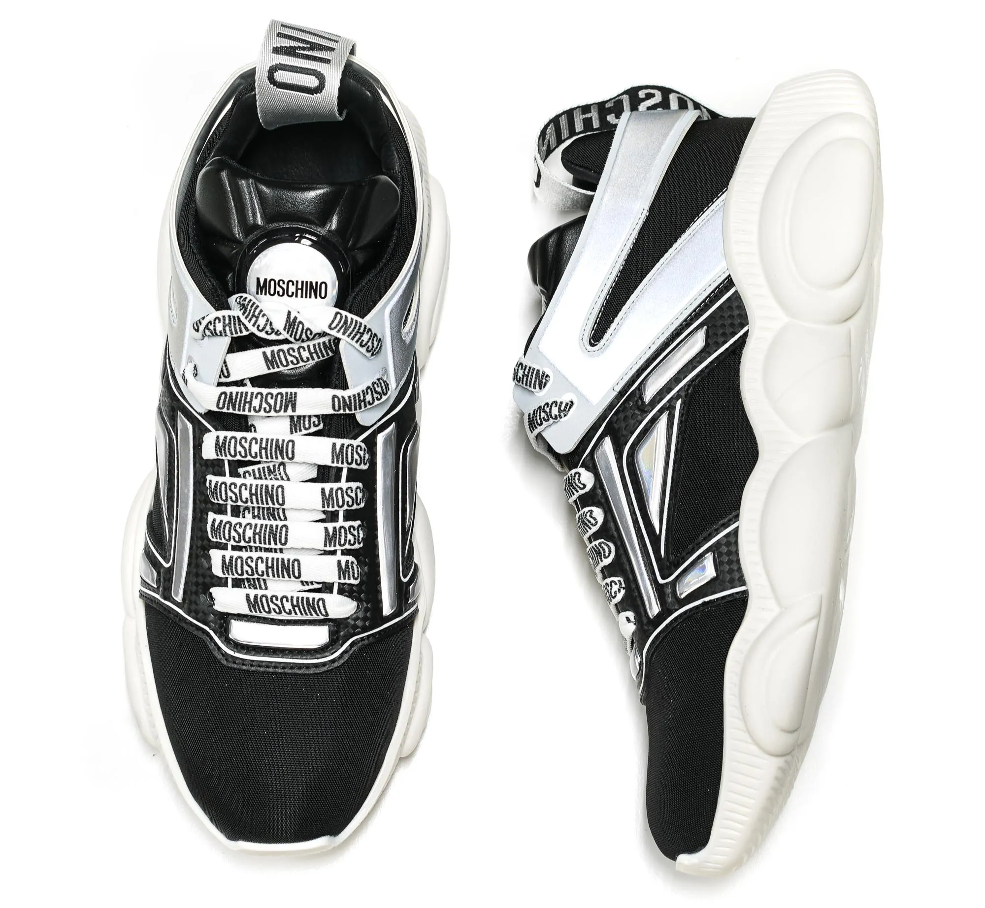 Moschino Men's Black & Silver Sneaker MB15253