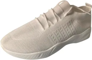 Non Slip Shoes for Women Breathable Mesh Knit Lace Up Athletic Shoes Casual Fashion Solid Color Walking Tennis Sneakers