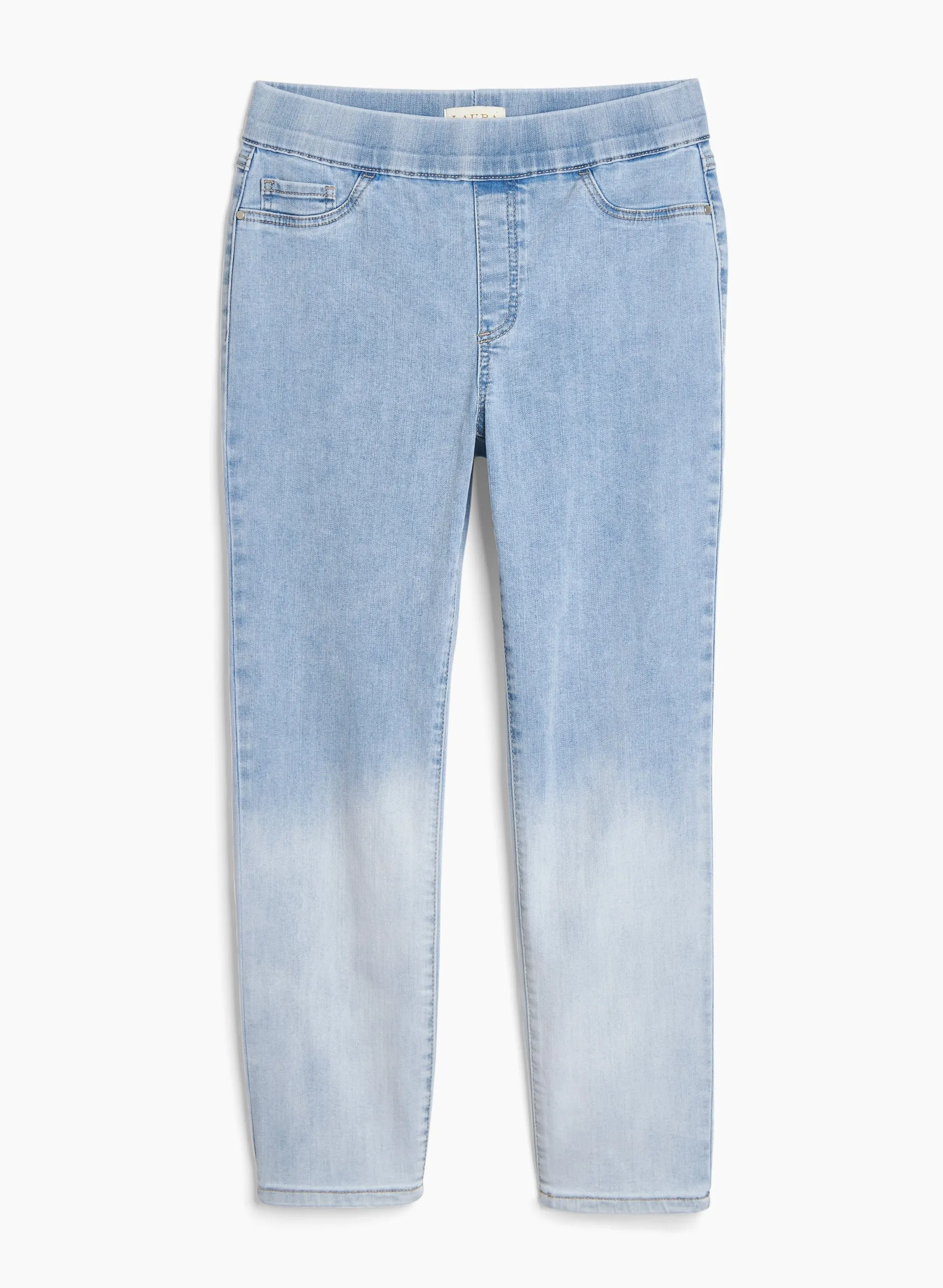Ombré Pull-On Ankle Jeans