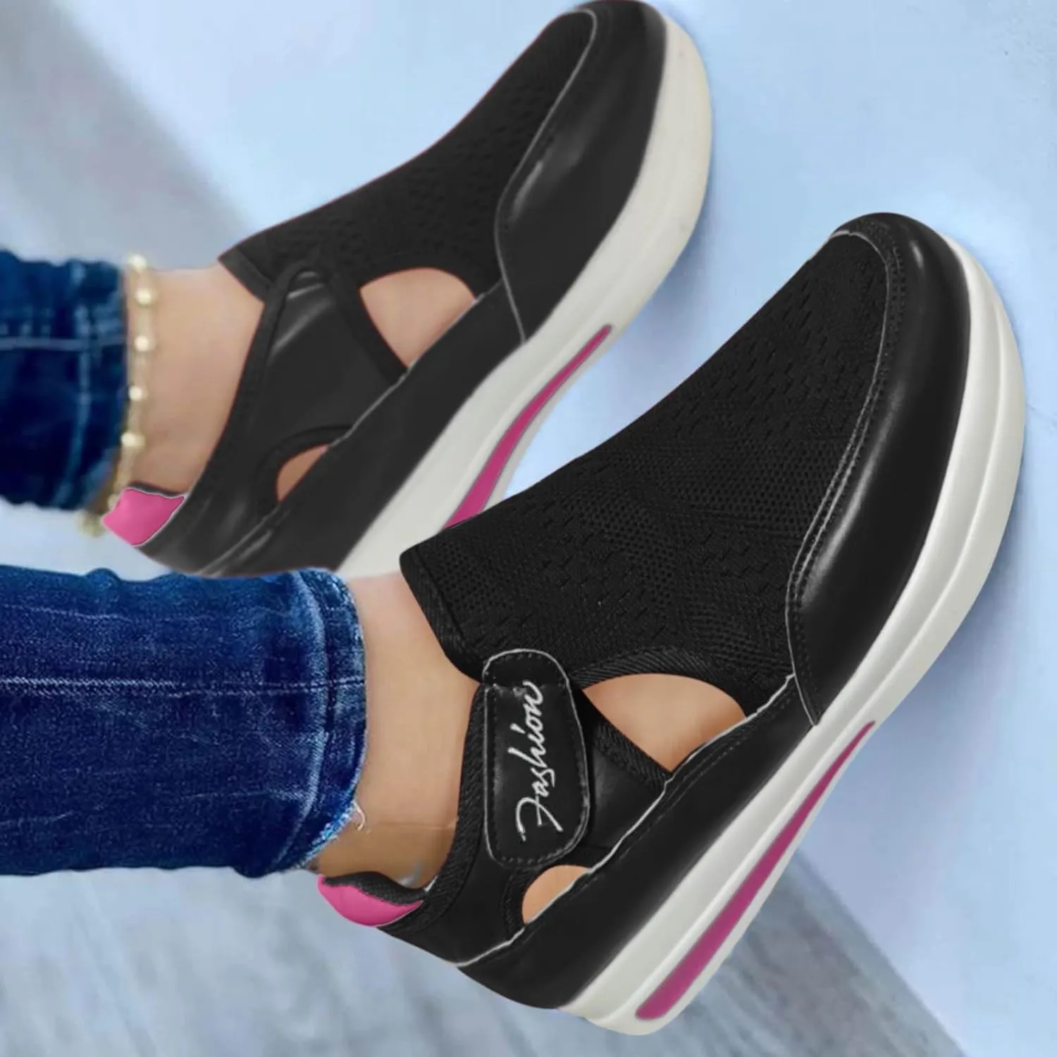 Orthopedic Comfortable Walking Shoes for Women Slip On Sneakers with Arch Support Casual Loafers Plantar Fasciitis Relief Foot Heel Pain Diabetic