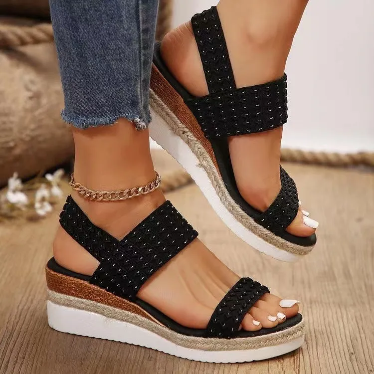 Peep Toe Wedge Sandals