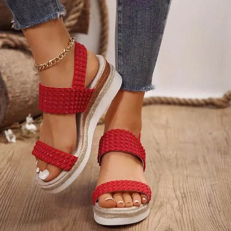 Peep Toe Wedge Sandals