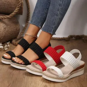 Peep Toe Wedge Sandals